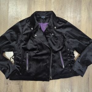 HOT TOPIC GOTH DISNEY VILLAINS Black Jacket with Purple Accents